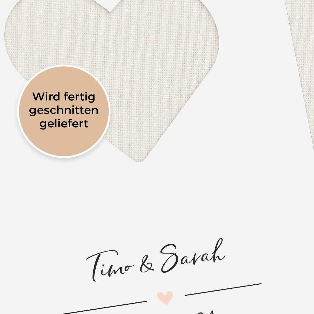 Personalisiertes Geldgeschenk zur Hochzeit "Heart" famwalls