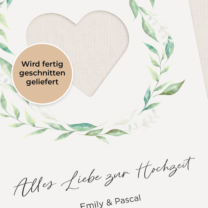 Personalisiertes Geldgeschenk zur Hochzeit "Kranz" famwalls