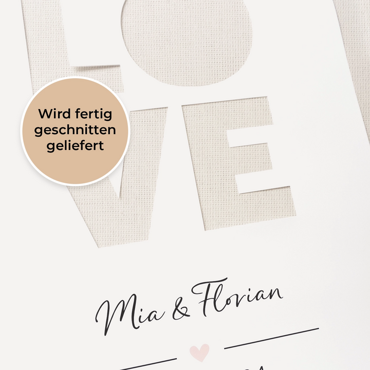 Personalisiertes Geldgeschenk zur Hochzeit "Love" famwalls