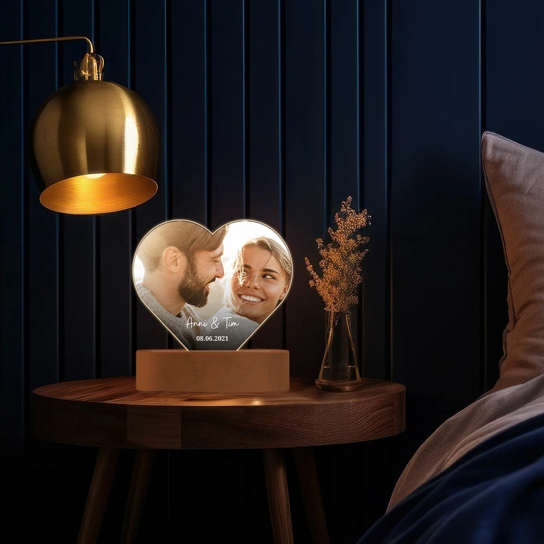 Personalisiertes Herz Glowlight "Foto & Text" famwalls