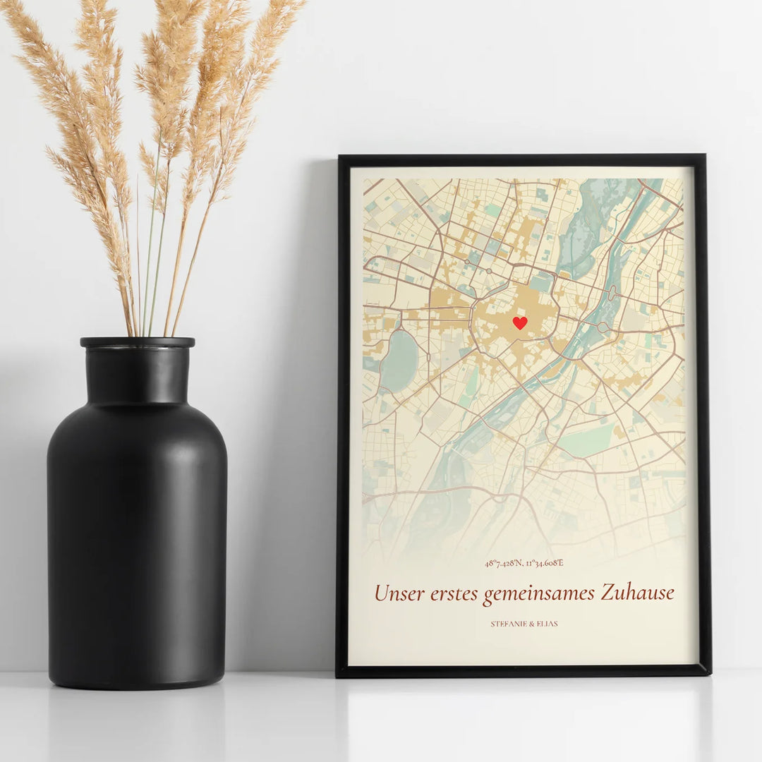 Personalisiertes Kartenposter "Lieblingsort" - famwalls