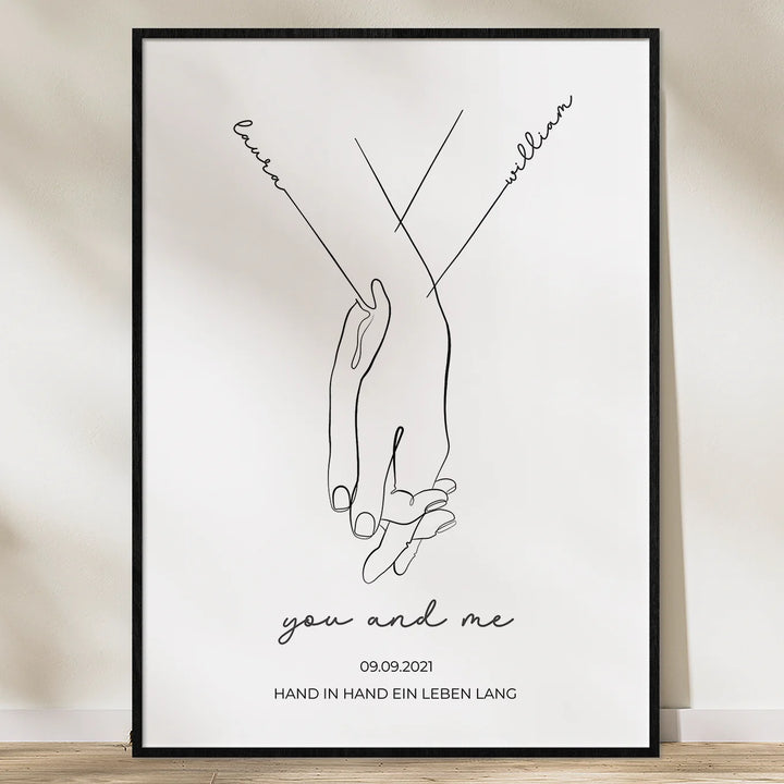 Personalisiertes Poster "Hand in Hand" - famwalls