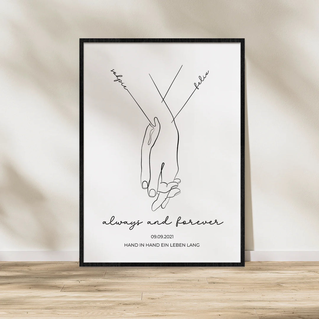 Personalisiertes Poster "Hand in Hand" famwalls