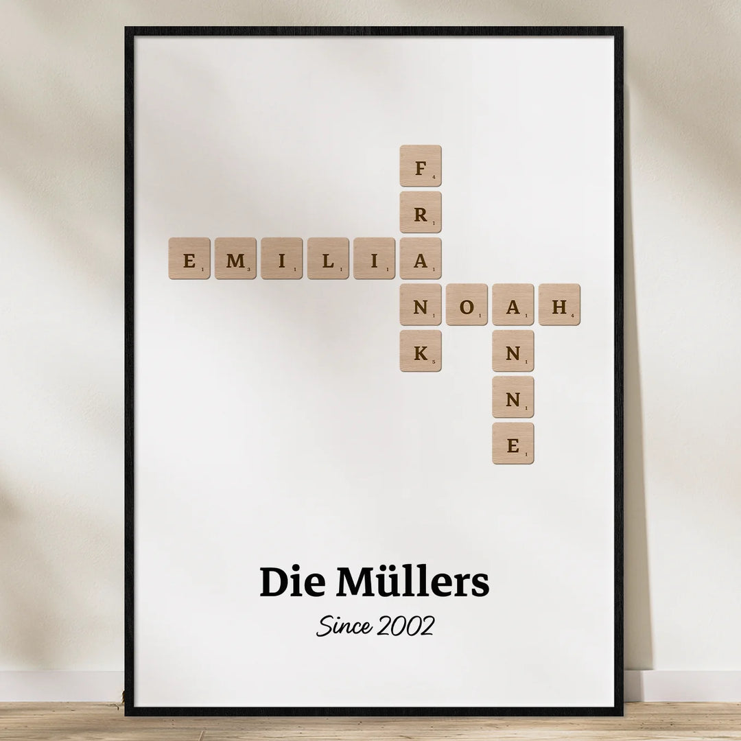 Personalisiertes Poster "Scrabble" famwalls