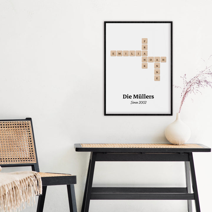 Personalisiertes Poster "Scrabble" famwalls