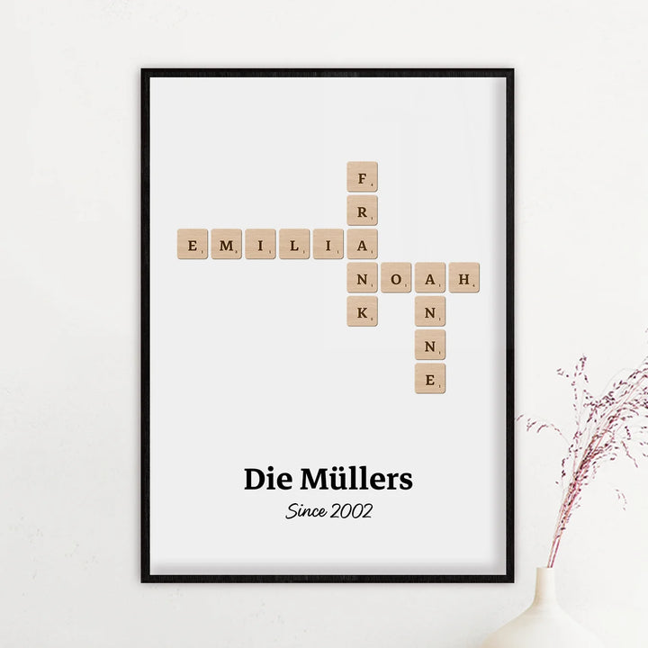 Personalisiertes Poster "Scrabble" famwalls