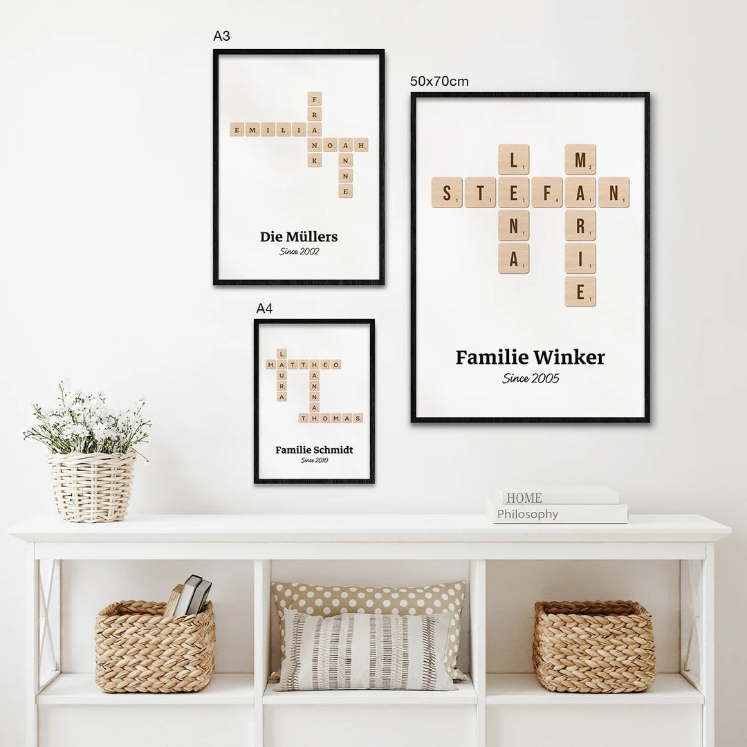 Personalisiertes Poster "Scrabble" famwalls