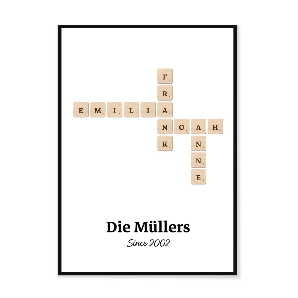 Personalisiertes Poster "Scrabble" famwalls