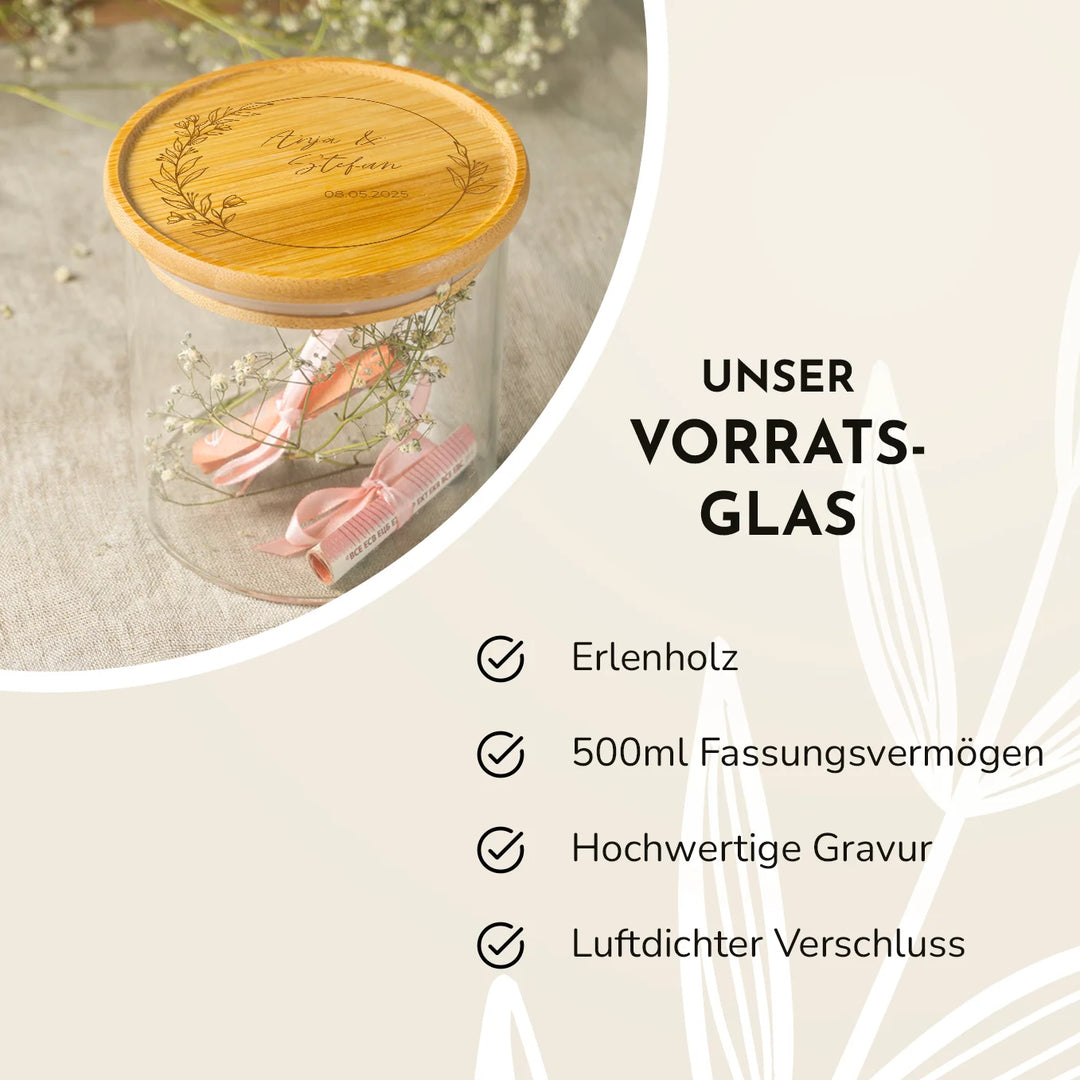 Personalisiertes Vorratsglas "Brautpaar" famwalls