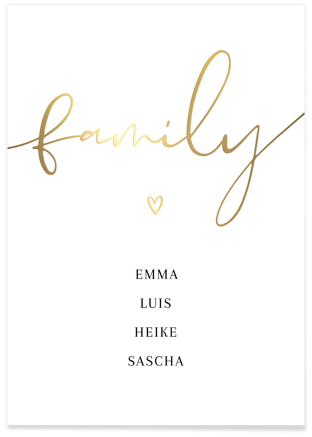 Poster "Family" mit Goldschrift famwalls