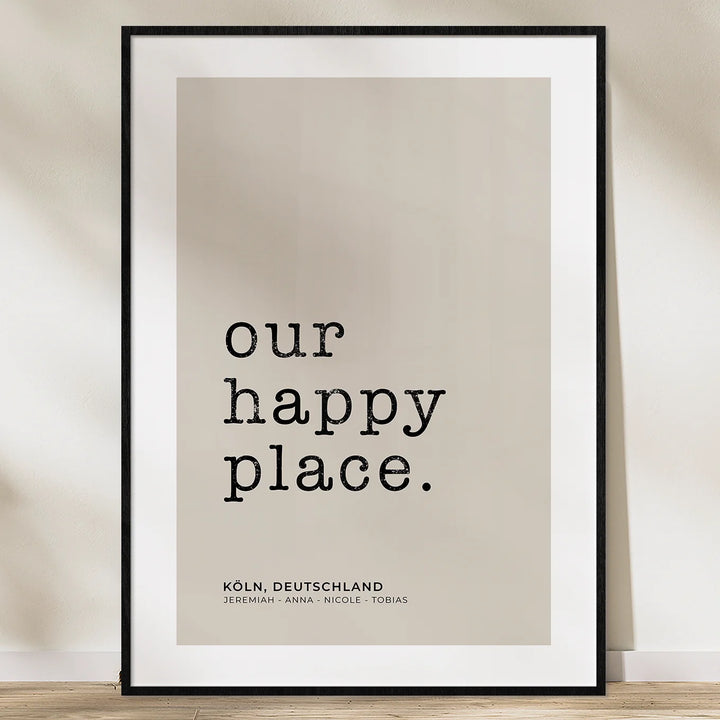 Poster "Our Happy Place Typewriter" - famwalls