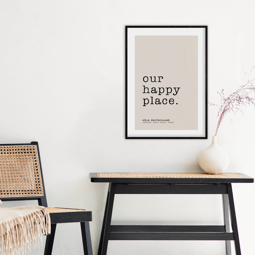 Poster "Our Happy Place Typewriter" famwalls