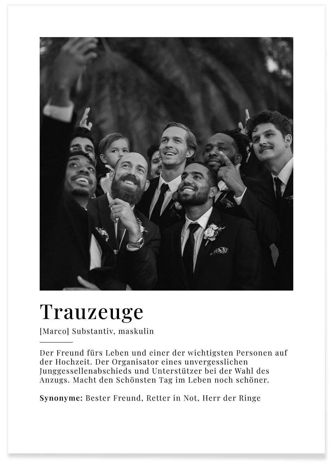 Fotoposter "Trauzeuge Definition"