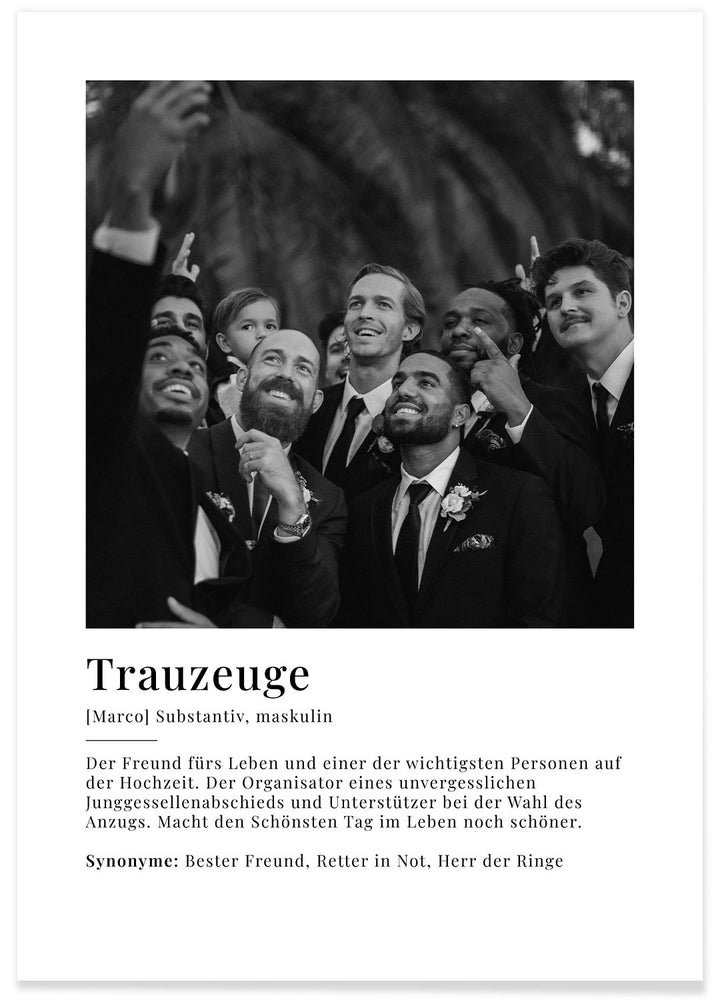 Fotoposter "Trauzeuge Definition"