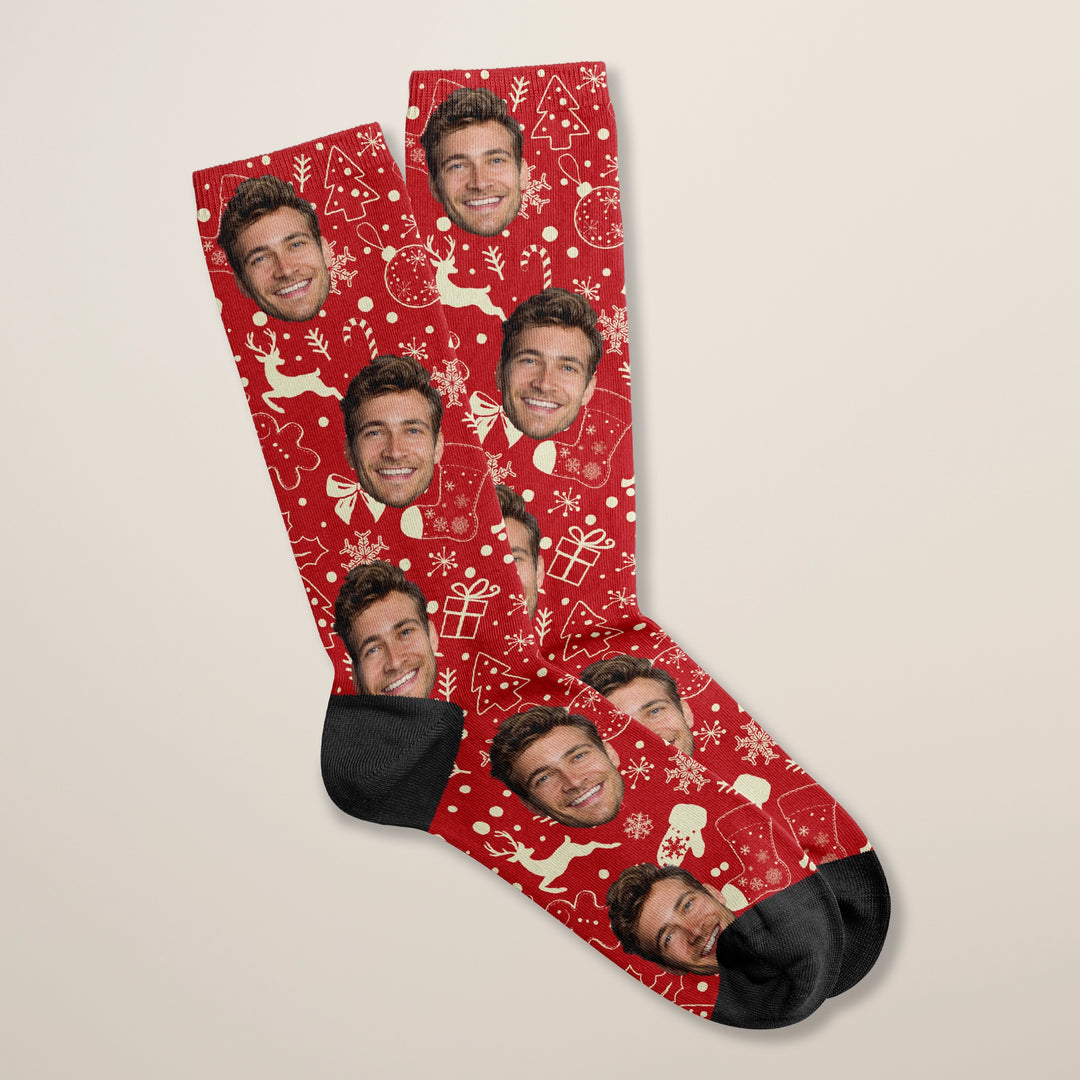 Personalisierte Socken "Weihnachtsmotiv" mit Foto