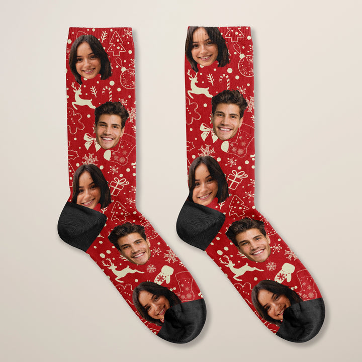 Personalisierte Socken "Weihnachtsmotiv" mit Foto