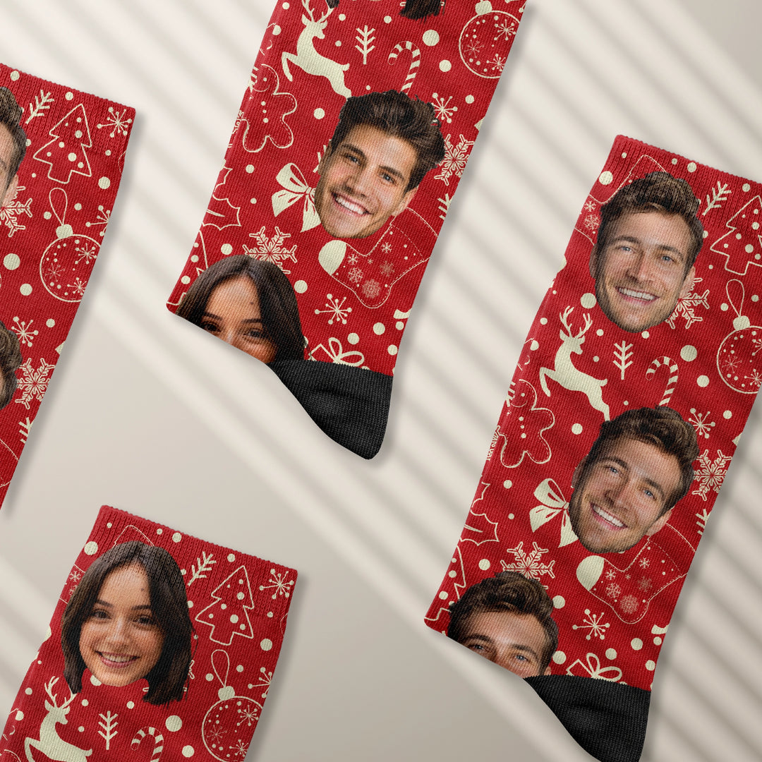 Personalisierte Socken "Weihnachtsmotiv" mit Foto