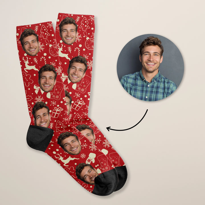 Personalisierte Socken "Weihnachtsmotiv" mit Foto