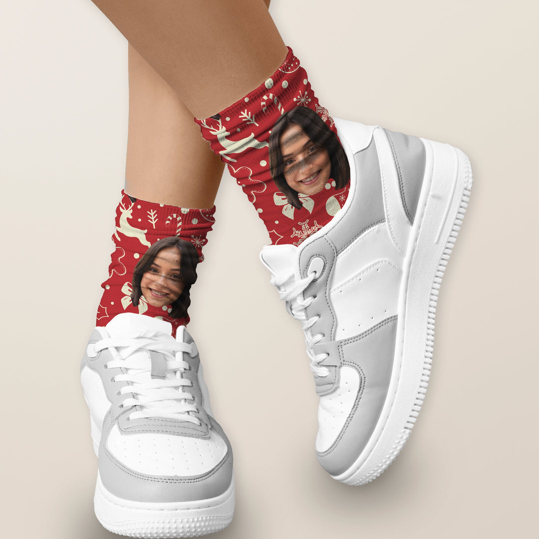 Personalisierte Socken "Weihnachtsmotiv" mit Foto