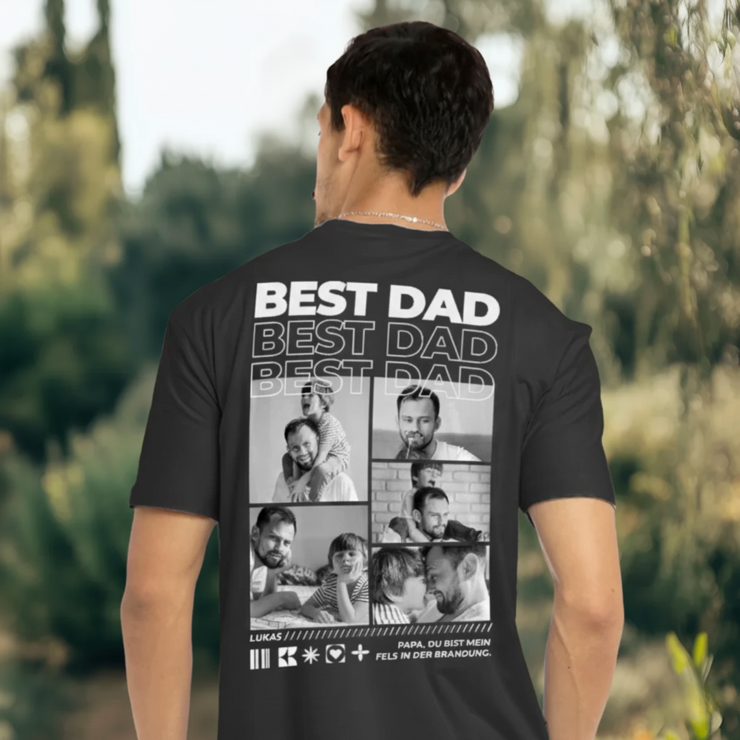 Personalisiertes T-Shirt mit Fotos "Papa"