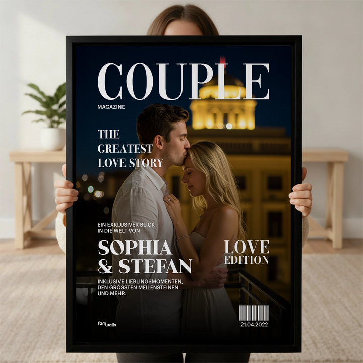 Personalisierte Leinwand "Couple Magazine"