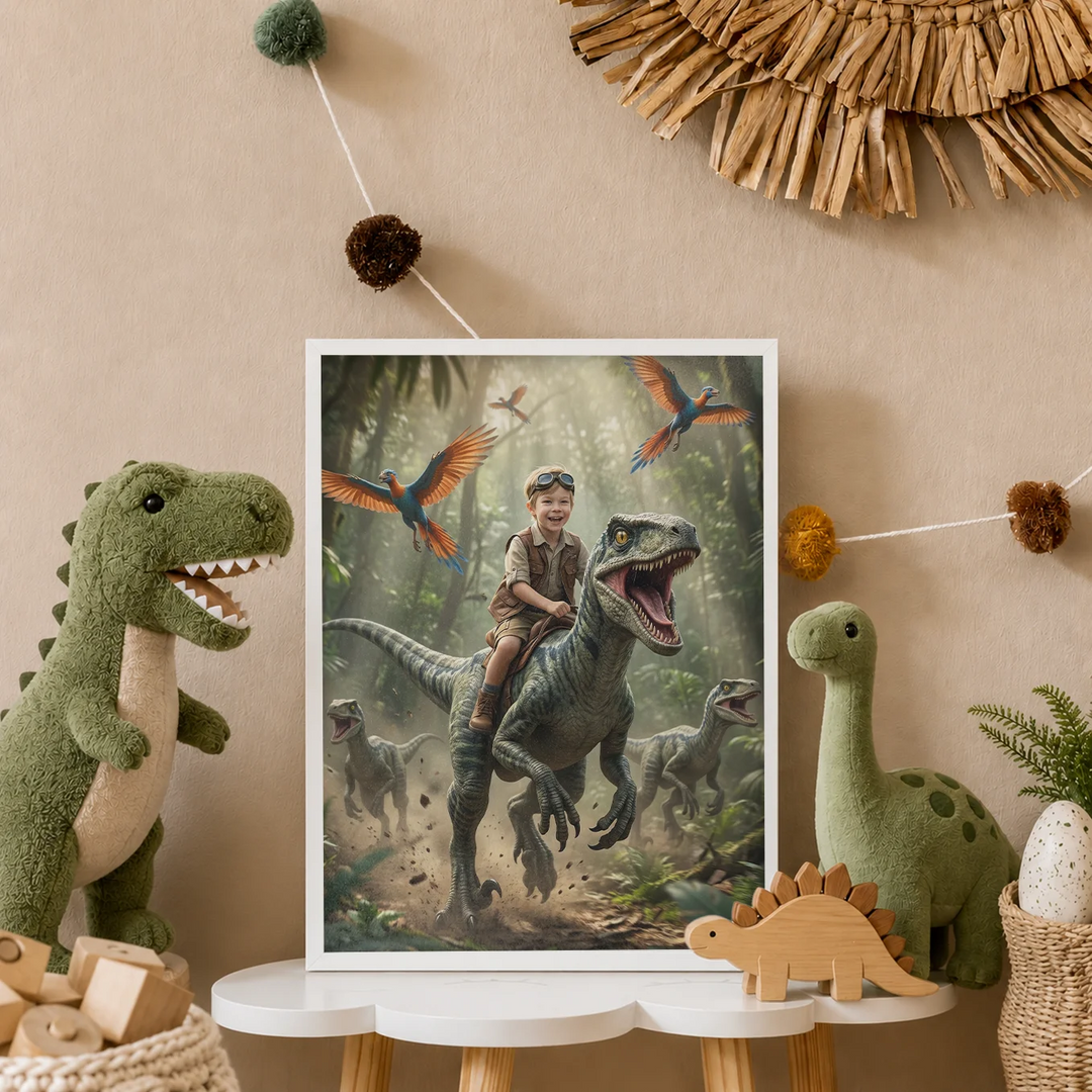 (US) Personalisiertes Kinderposter "Dinosaurier"