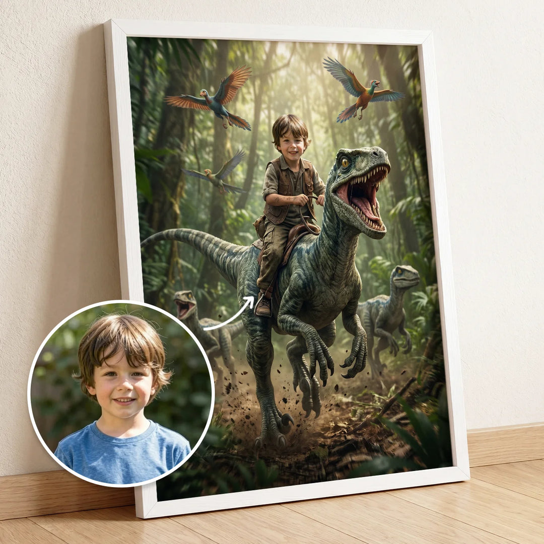 (US) Personalisiertes Kinderposter "Dinosaurier"