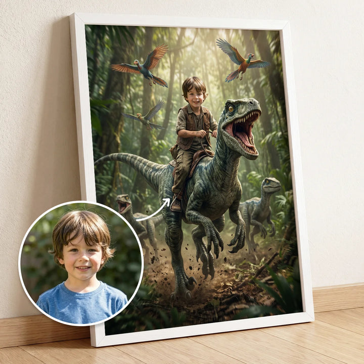 (US) Personalisiertes Kinderposter "Dinosaurier"