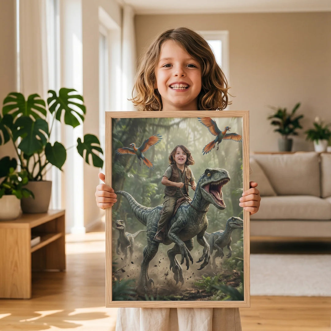 (US) Personalisiertes Kinderposter "Dinosaurier"