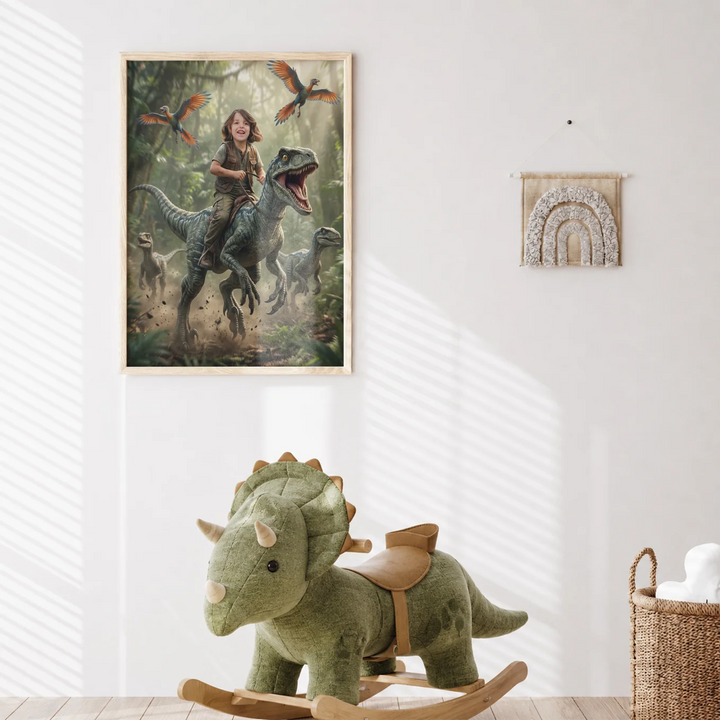 (US) Personalisiertes Kinderposter "Dinosaurier"