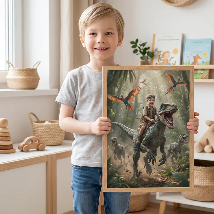(US) Personalisiertes Kinderposter "Dinosaurier"