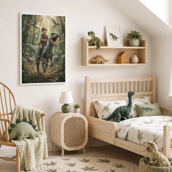(US) Personalisiertes Kinderposter "Dinosaurier"