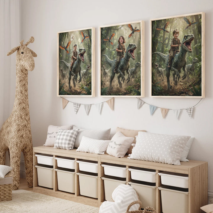 (US) Personalisiertes Kinderposter "Dinosaurier"
