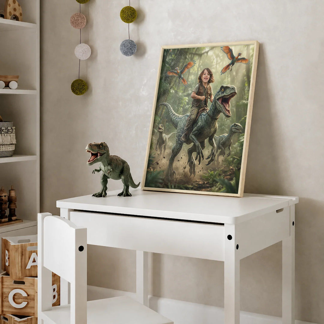 (US) Personalisiertes Kinderposter "Dinosaurier"