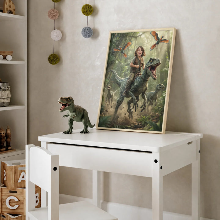 (US) Personalisiertes Kinderposter "Dinosaurier"
