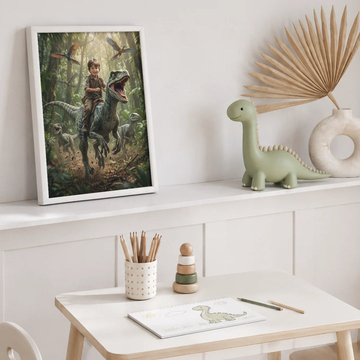 (US) Personalisiertes Kinderposter "Dinosaurier"