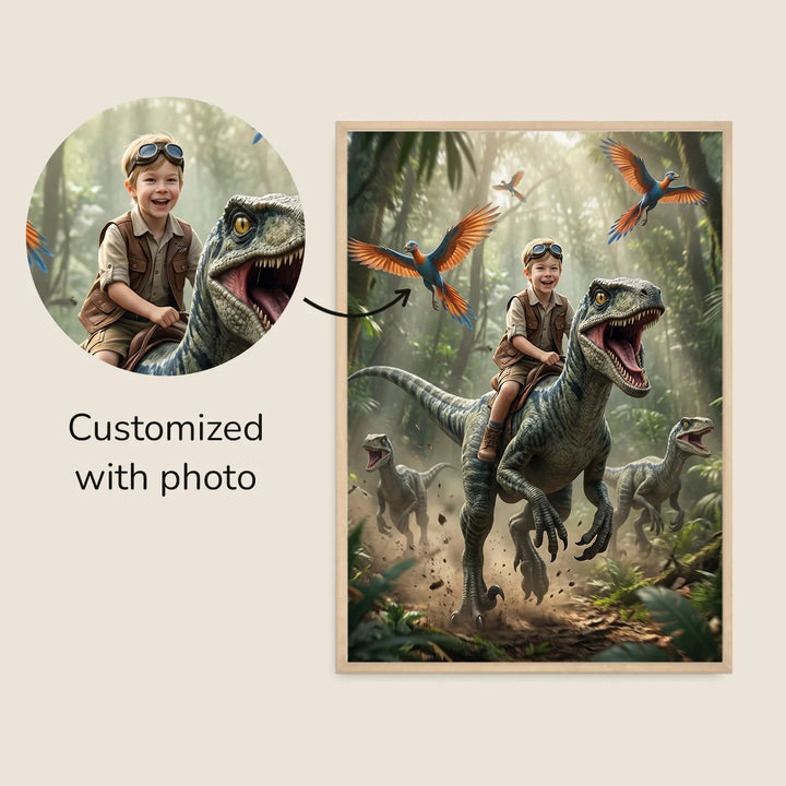 (US) Personalisiertes Kinderposter "Dinosaurier"