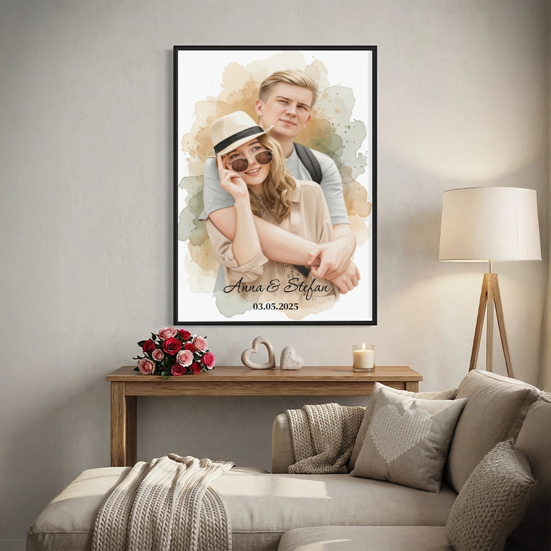 Personalisiertes Poster Aquarell "Euer Foto”