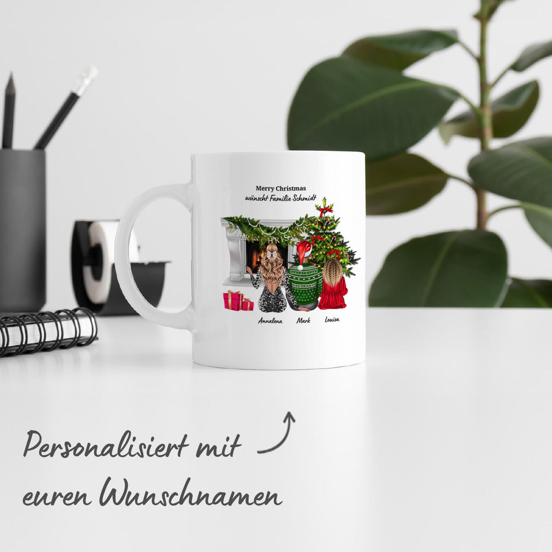 Weihnachtstasse ''Familie Cartoon'' famwalls