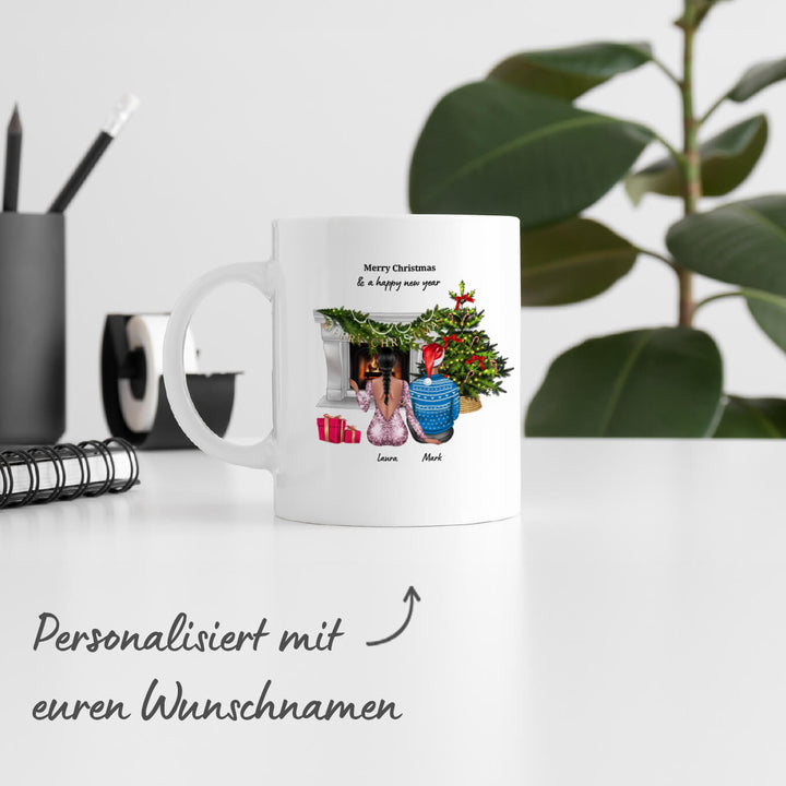 Weihnachtstasse ''Pärchen Cartoon'' famwalls