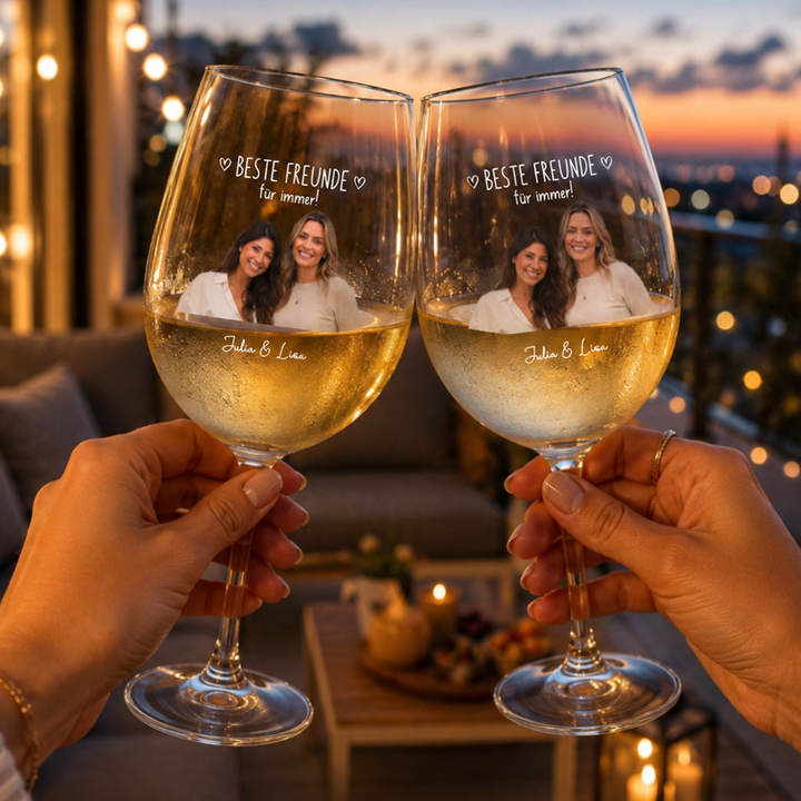 Personalisiertes Weinglas "Beste Freunde"