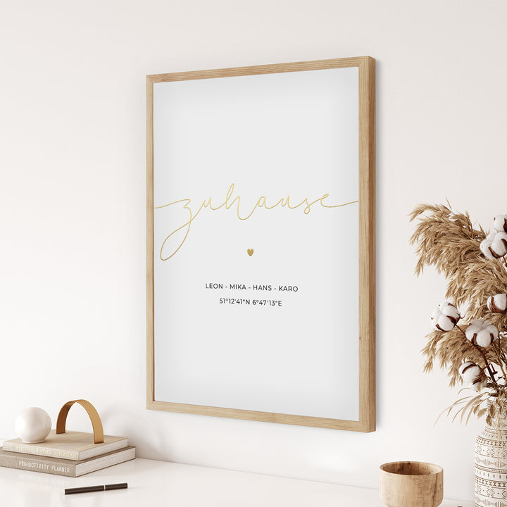 Poster "Dein Zuhause" mit Goldfolie