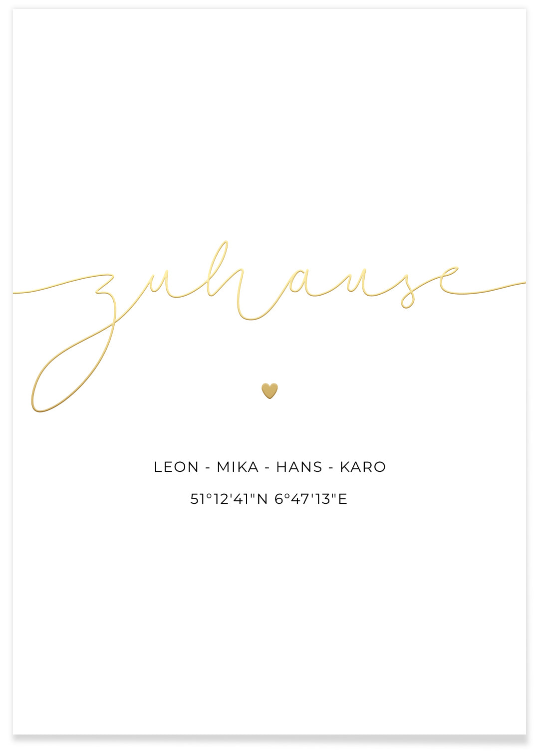 Poster "Your Home" with gold foil