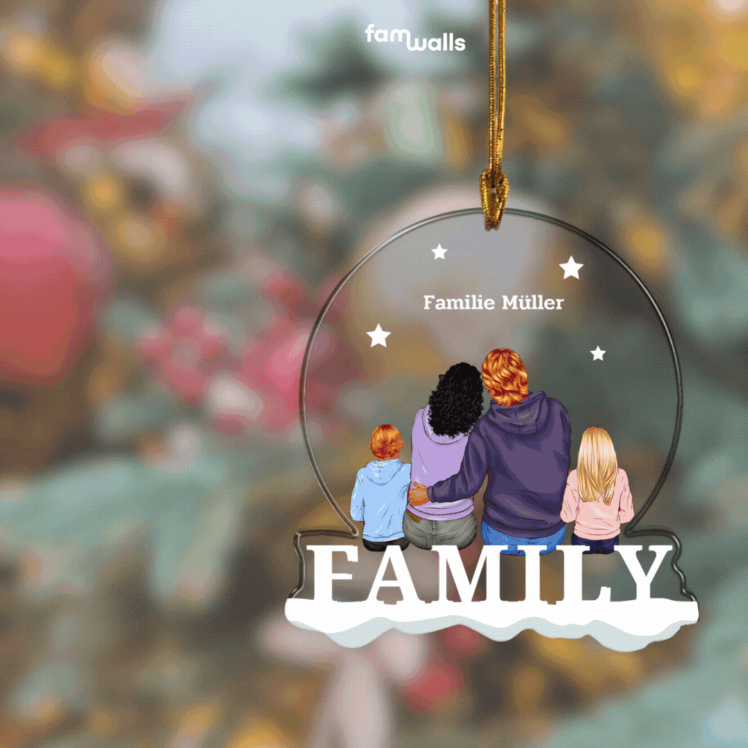 Christmas tree acrylic pendant ''Family''
