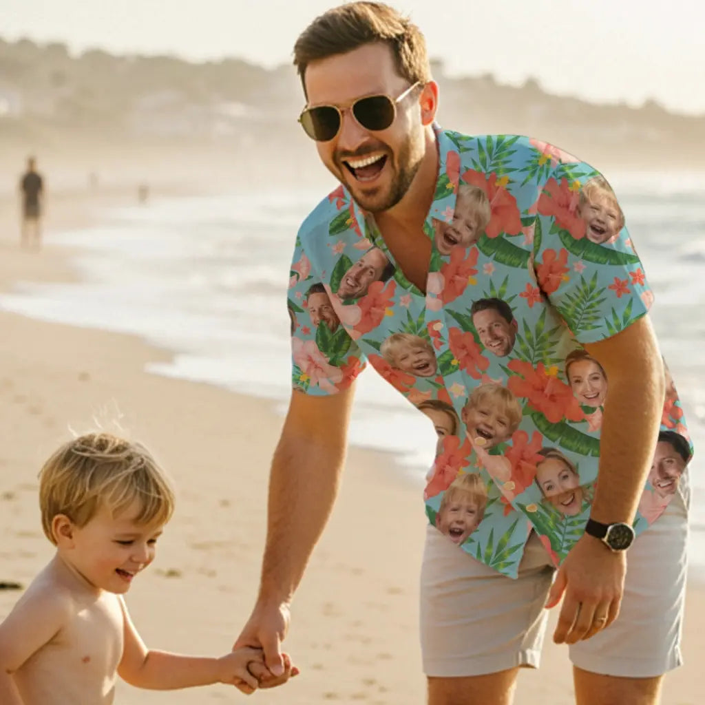 Personalisiertes Hawaii Hemd "Für Papa" mit Fotos