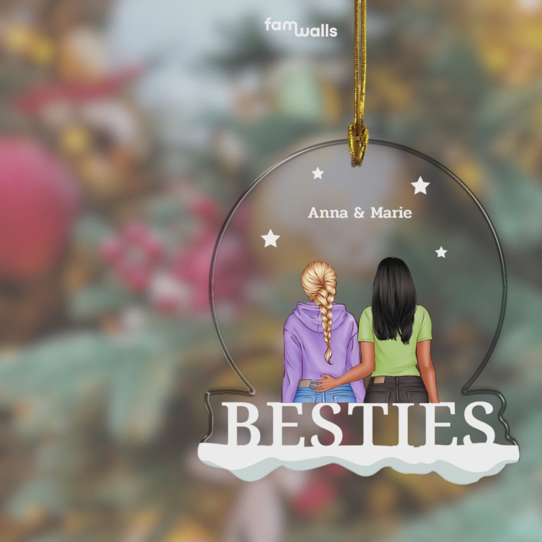 Christmas tree acrylic pendant ''Besties''