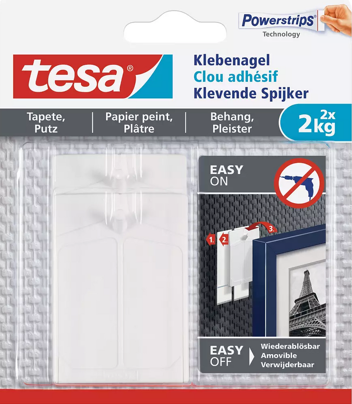 Tesa adhesive nail for wallpaper and plaster | Glue instead of drilling