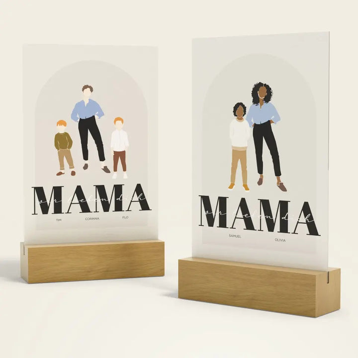 Mama und Kinder - Individueller Acryl-Glas Print