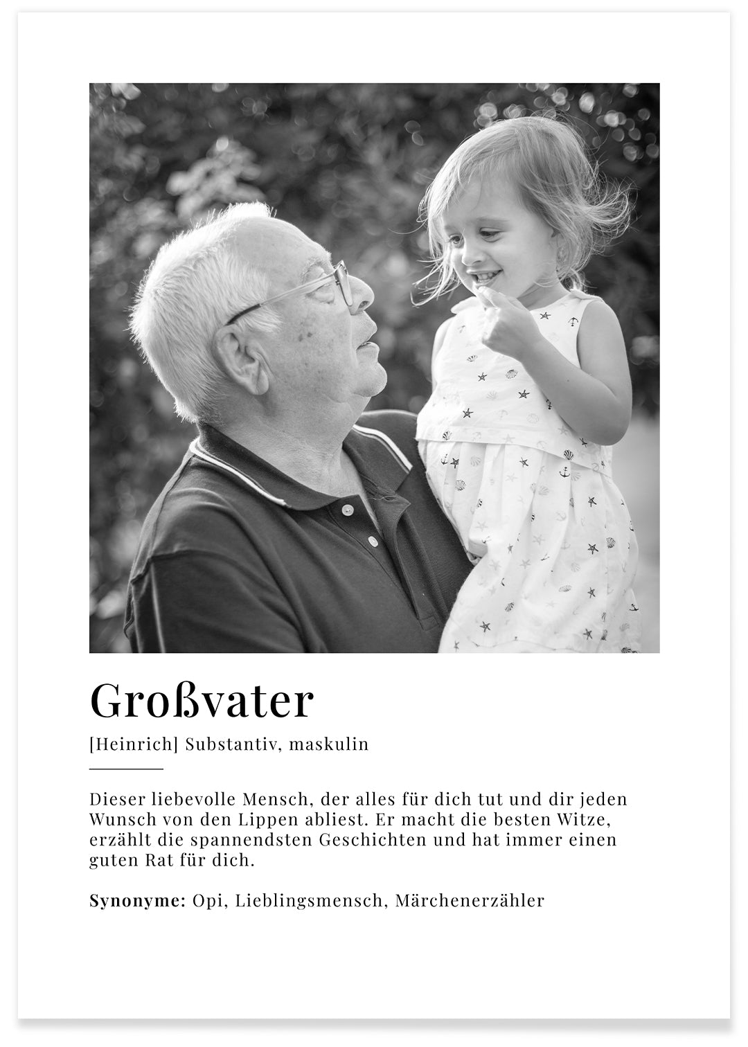 Fotoposter "Großvater Definition" famwalls