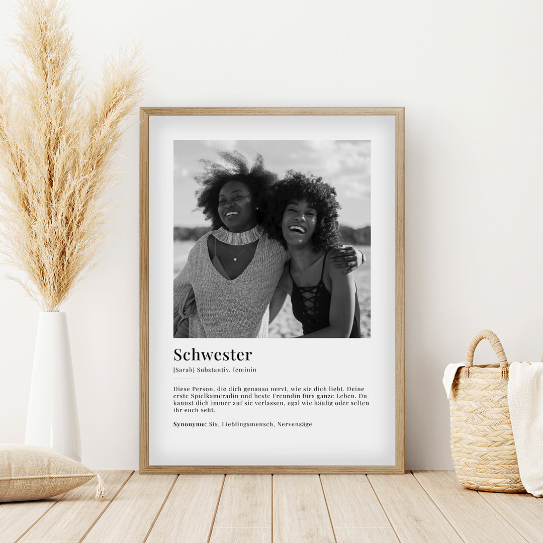 Fotoposter "Schwester Definition" famwalls